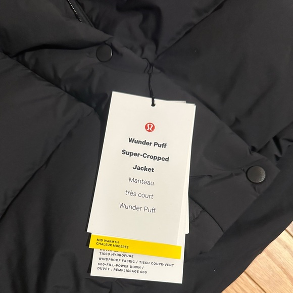 Lululemon Black Super-Cropped Wunder Puff Jacket - Picture 2 of 3